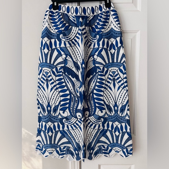 FARM Rio Lace Nature Euroflax™ Premium Linen Midi Skirt - Picture 6 of 15